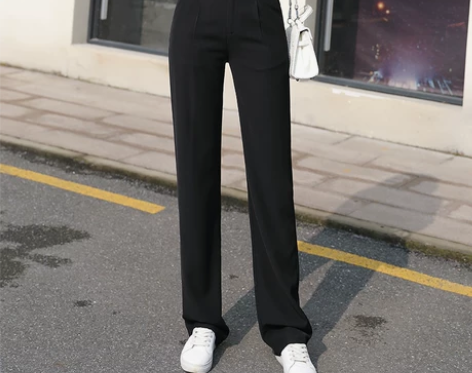 【狂欢价】直筒裤子女宽松加绒高腰垂坠感百搭...