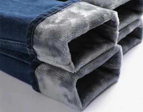 秋冬款弹力加绒加厚男士牛仔裤男宽松直筒休闲...