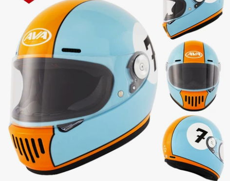 AVA王朝复古头盔男女摩托车全盔旗舰机车玻...