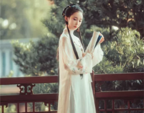?兰若庭 汉服 海棠春 立领 绣花 渐变 ...