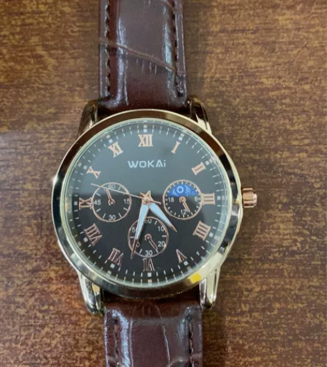 沃凯潮男手表夜光款防水时尚个性设计超纤皮带...