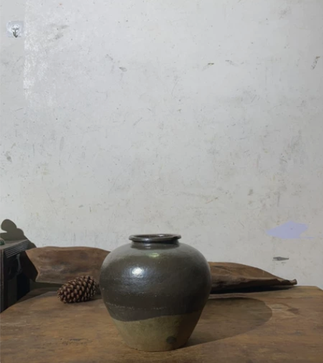 民俗粗陶,花器,口底部有磕,影视道具,园林...