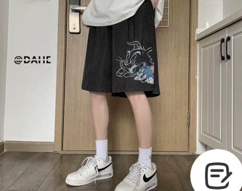 猫和老鼠短裤夏季休闲卡通裤子薄款男士大裤衩...