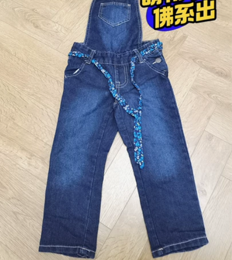 9成新1989place可爱儿童背带薄牛仔...
