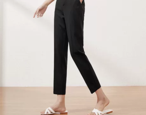 逸阳 21夏新品休闲裤女夏西装裤九分裤女夏...