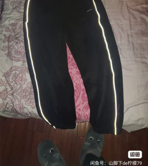gxgjeans丝绒休闲裤加绒，宽松款，黑...