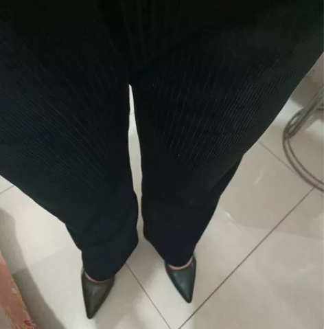 加绒直筒阔腿裤女秋冬灯芯绒高腰坠感加厚条绒...