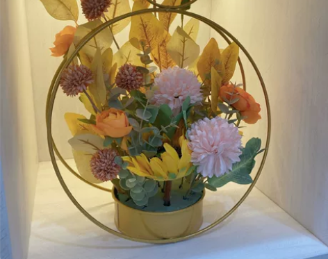 北欧仿真花假花手提花篮轻奢摆设结婚乔迁客厅...