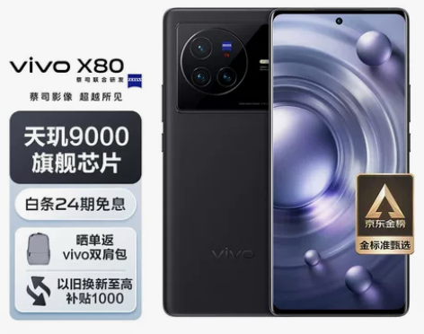 vivo X80 8GB+256GB 至黑...