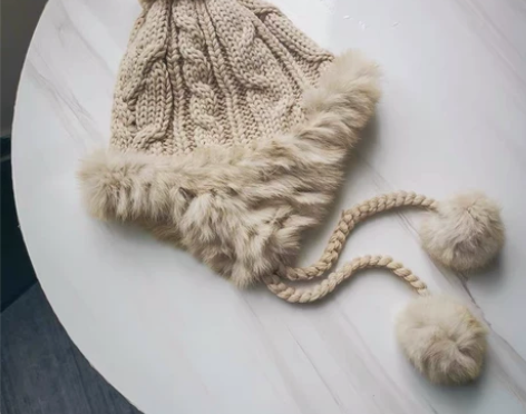 显脸小帽子女秋冬雷锋帽韩版潮百搭加绒兔毛护...