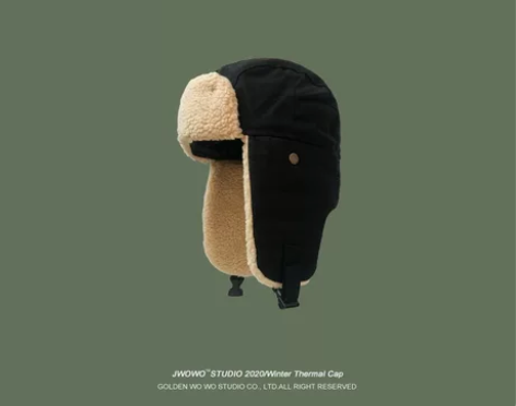 加绒帽子男女冬季保暖雷锋帽护耳东北加厚骑车...