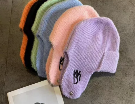 韩国潮牌绿色飞行帽子女冬季保暖防风滑雪雷锋...