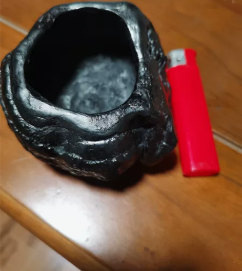 老灵芝笔洗，清末文人案头用品，有使用痕迹，...