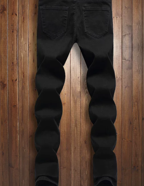 裤子男修身 裤子男裤2022秋黑色牛仔裤男...