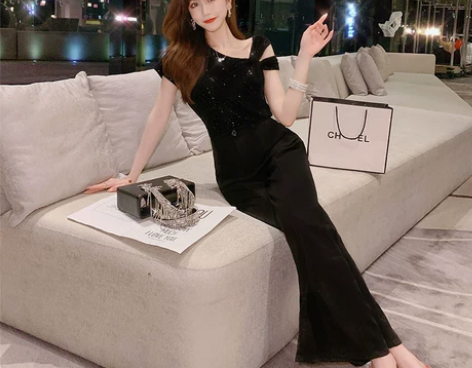 张心子阔腿裤女高腰垂感2021夏装新款气质...