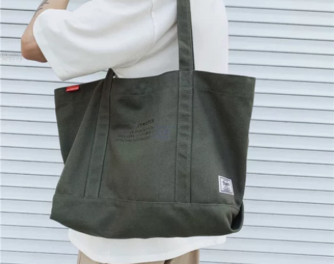 帆布手提袋男 大容量布袋子男士休闲单肩斜挎...