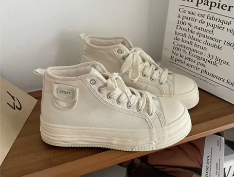 小众设计加绒高帮帆布鞋溶解棉鞋 全新的一双...