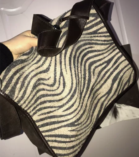 正品中古huntingWorld斑马纹麂皮...