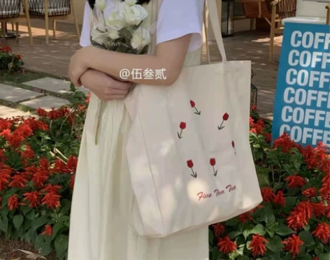 帆布包女2022新款ins森系大容量单肩包...