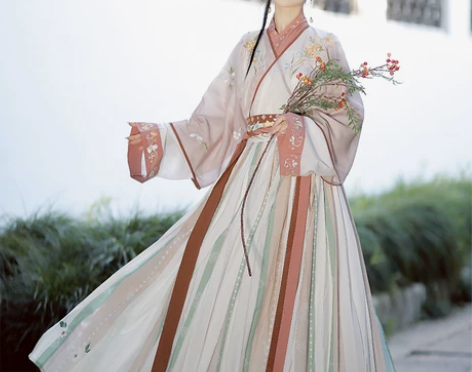 溪风汉服女正品原创中国风晋制交领齐腰褶裙魏...