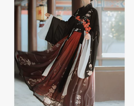 桔屿【梧桐落】汉服女中国风交领大袖齐腰襦裙...