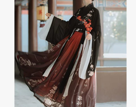 桔屿【梧桐落】汉服女中国风交领大袖齐腰襦裙...