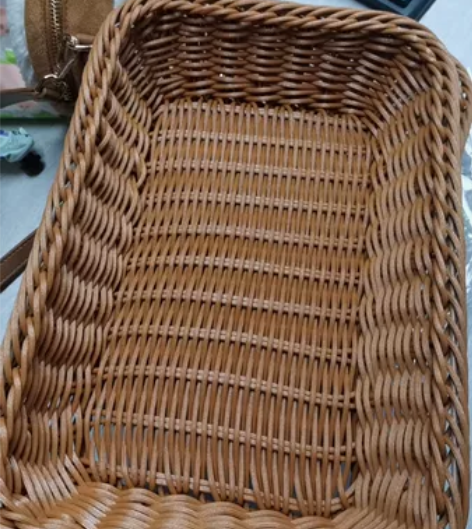 便宜出水果篮子客厅藤编托盘长方形家用收纳篮...