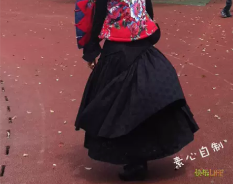 9.5新黑色女巫半身裙/纯棉镂空绣花春秋冬...