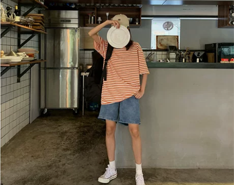 ?潮ins短裤女2020夏宽松韩版学生高腰...