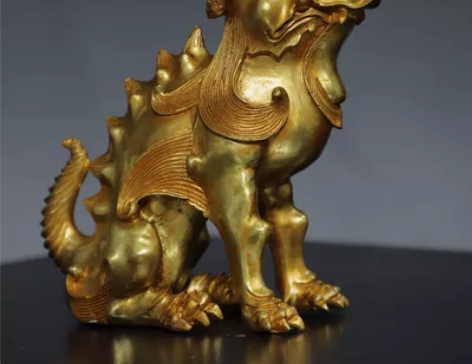 旧藏珍品 文案摆件 铜 鎏金 瑞兽 数据 ...