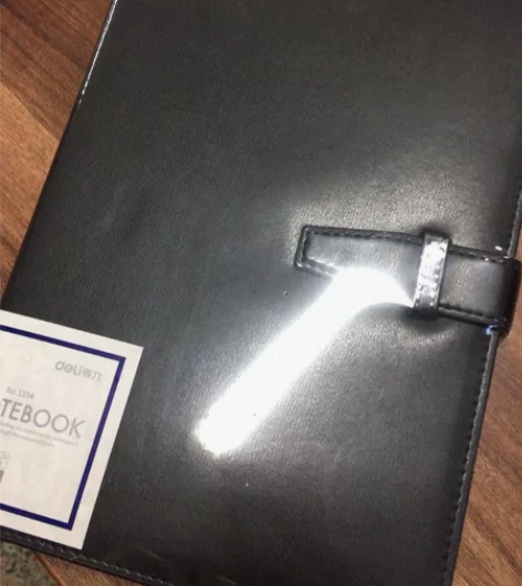 全新得力16k记事本(黑色高定封面皮质) ...