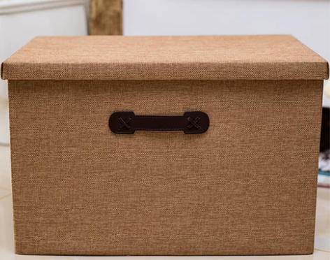 特大号草编布艺装衣服的收纳箱折叠有盖储物箱...