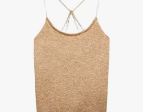 Data ZARA夏新款法式挂脖链条饰针织...