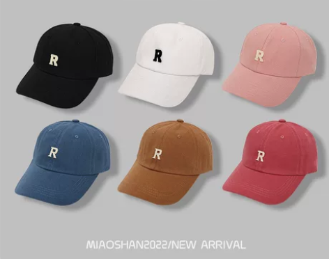 【热卖】R字母鸭舌帽梅子色帽子女春夏天韩版...