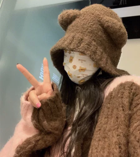 【 可爱小熊毛绒帽 】 29.9包邮妈耶 ...