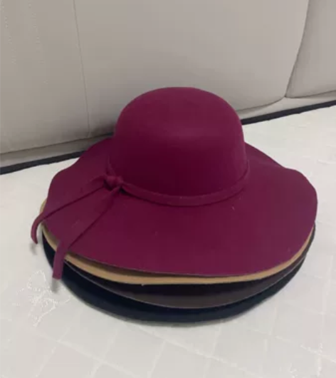 黑色渔夫帽子女秋冬韩国百搭蝴蝶结礼帽女圆顶...