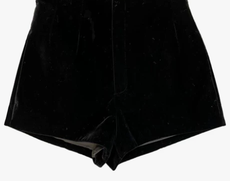 高腰a字包臀黑色加绒丝绒短裤女2021秋冬...