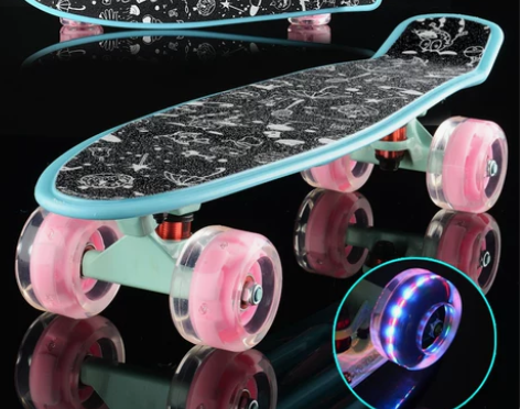 【驰远】小鱼板香蕉板新手公路代步 单翘滑板...