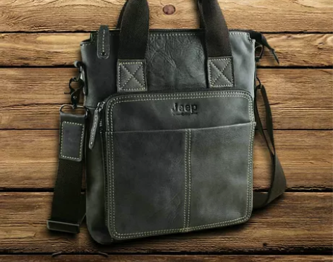 吉普男孩男包商务手提包小单肩包男士头层牛皮...