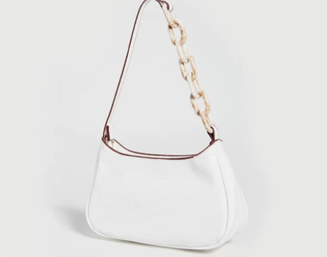 美嘟嘟定制 淑女风亚克力链条鳄鱼纹法棍包手...