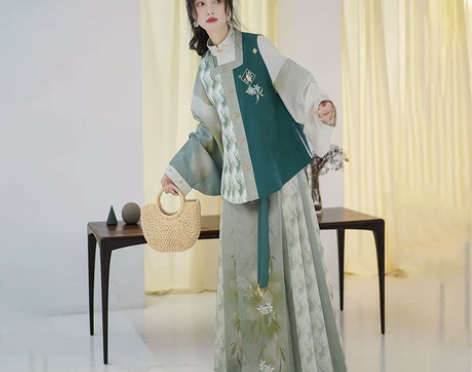柒邑原创汉服女明制马面裙【竹菊兔兔茶】中国...