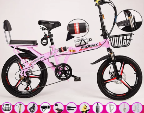 凤凰折叠自行车，女式超轻变速便携轻便上班，...