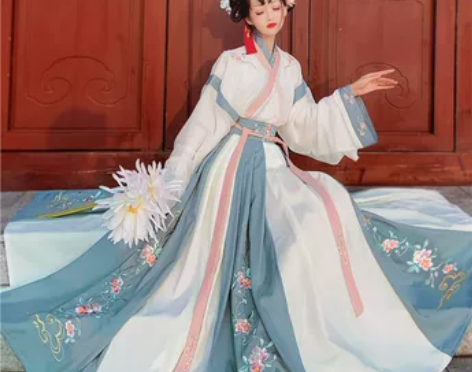 晋制交领汉服女夏季仙气中国风古装齐腰襦裙白...
