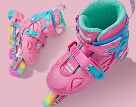 美洲狮轮滑鞋溜冰鞋儿童全套装女童 初学者直...