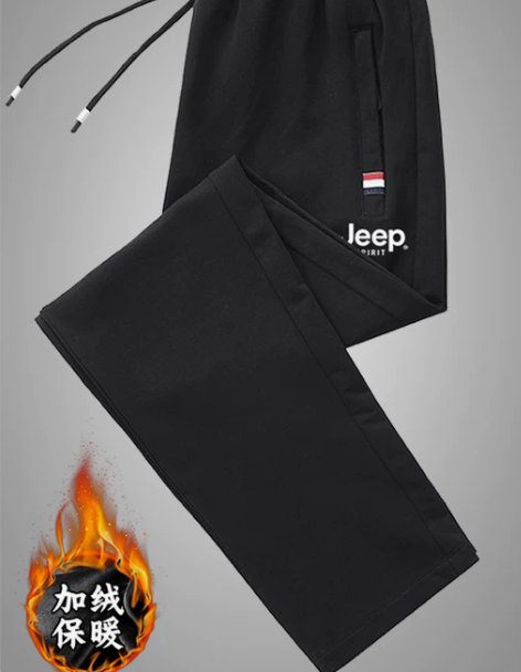 jeep吉普纯棉运动裤男春秋冬款休闲长裤宽...