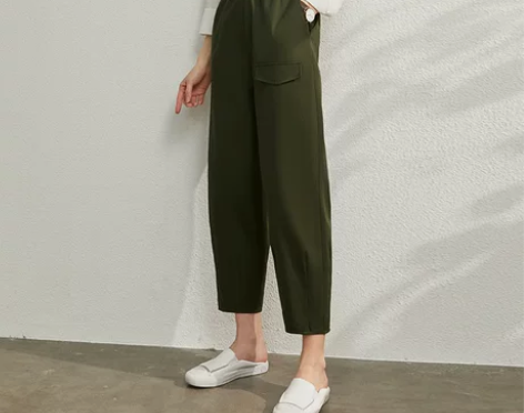 Amii极简BF风棉束腰休闲裤女2020秋...