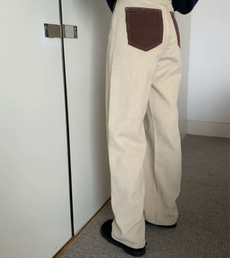 馨帮帮 休闲裤2021新款秋冬韩版直筒阔腿...