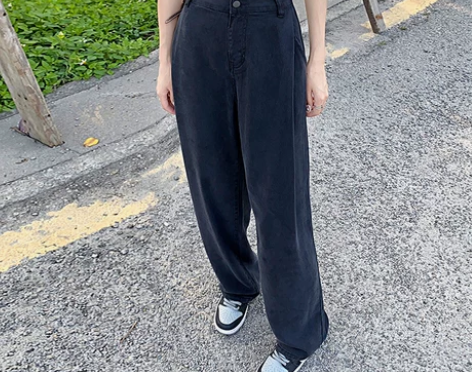 ?黑色天丝牛仔裤女夏季薄款2022新款宽松...