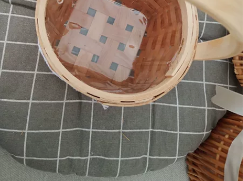 蕾丝边手提花篮 蕾丝边手工编织花篮收纳篮子...