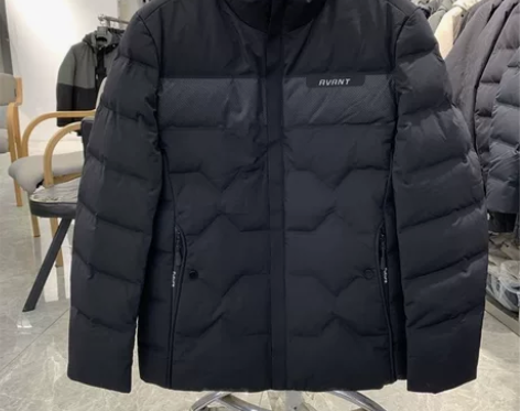 90白鸭绒 海澜之家冬季男黑色压胶羽绒服...